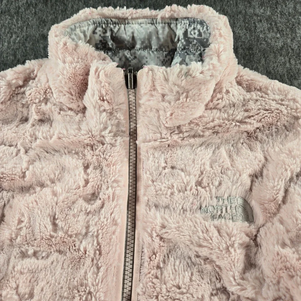 The North Face‎ Girls Reversible Mossbud Swirl Jacket L 14/16 Pink Gray Digital